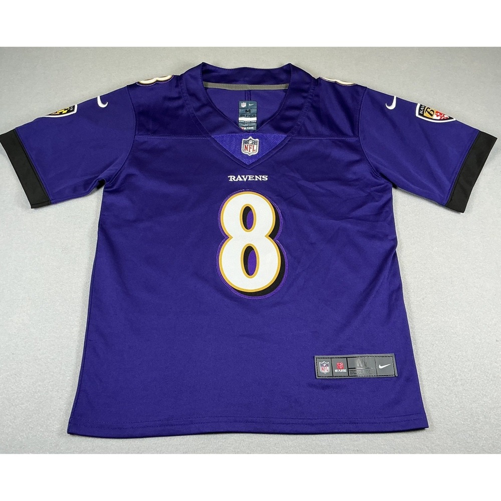 Nike Lamar Jackson Baltimore Ravens #8 Youth Jersey Purple M 10/12 NWOT